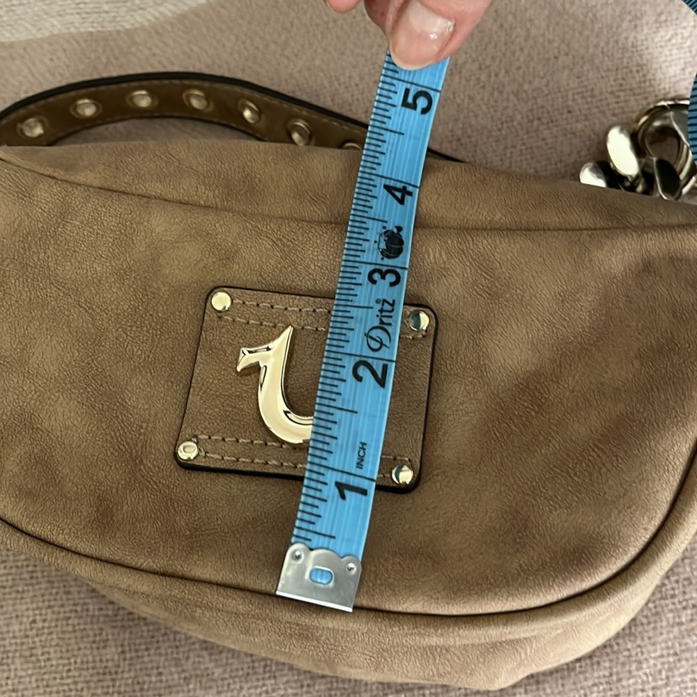 True Religion Tan Mini Bag with Gold Chain - Picture 3 of 6
